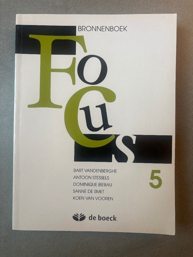 Focus 5 Bronnenboek, Boeken, Ophalen of Verzenden, Zo goed als nieuw, De Boeck