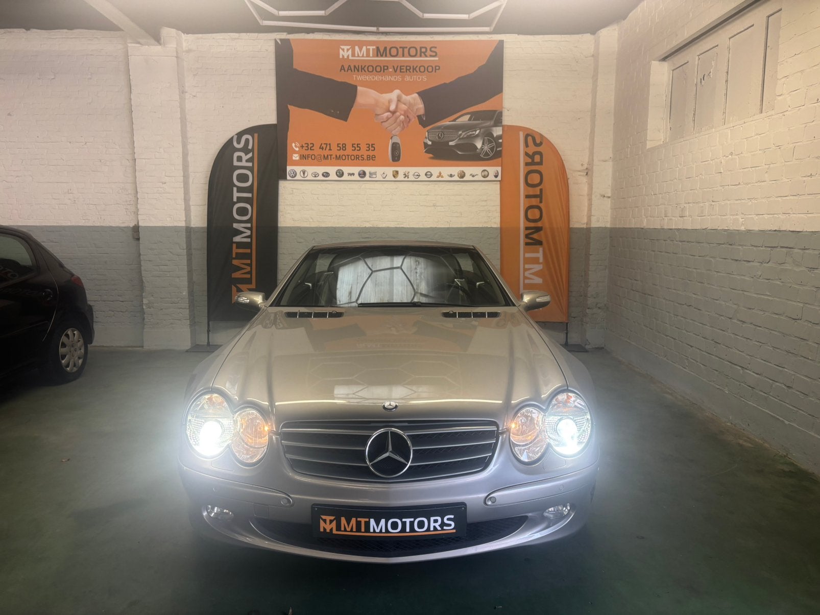 Mercedes SL 350/2004/121000Km/Full option/ topstaat!, Autos, Cuir, Argent ou Gris, Achat, Noir