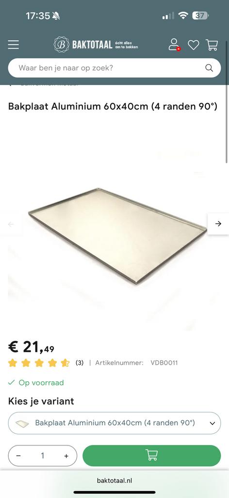 Bakplaten universeel 60 op 40 NIEUW, Ophalen