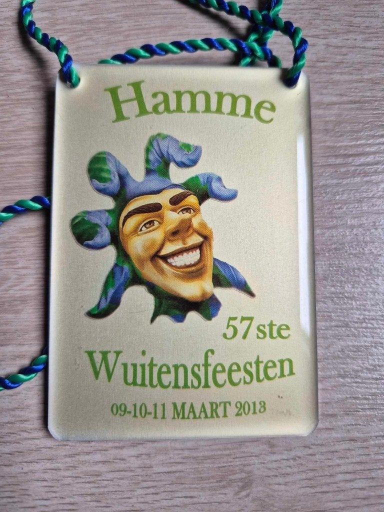 Carnaval medaille Hamme Wuitensfeesten 2013, Ophalen of Verzenden
