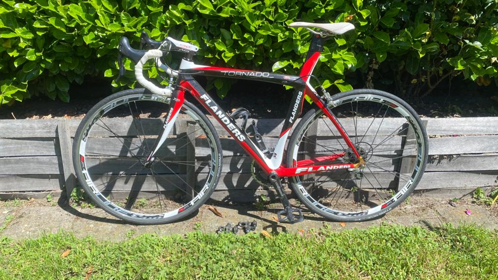 Carbon koersfiets Flanders Tornado 52 of S racefiets, Ophalen, Gebruikt, Meer dan 20 versnellingen, Overige merken