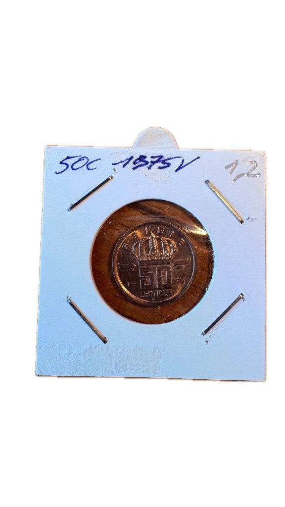 BAUDOUIN I : 50 centimes 1975V, Enlèvement ou Envoi