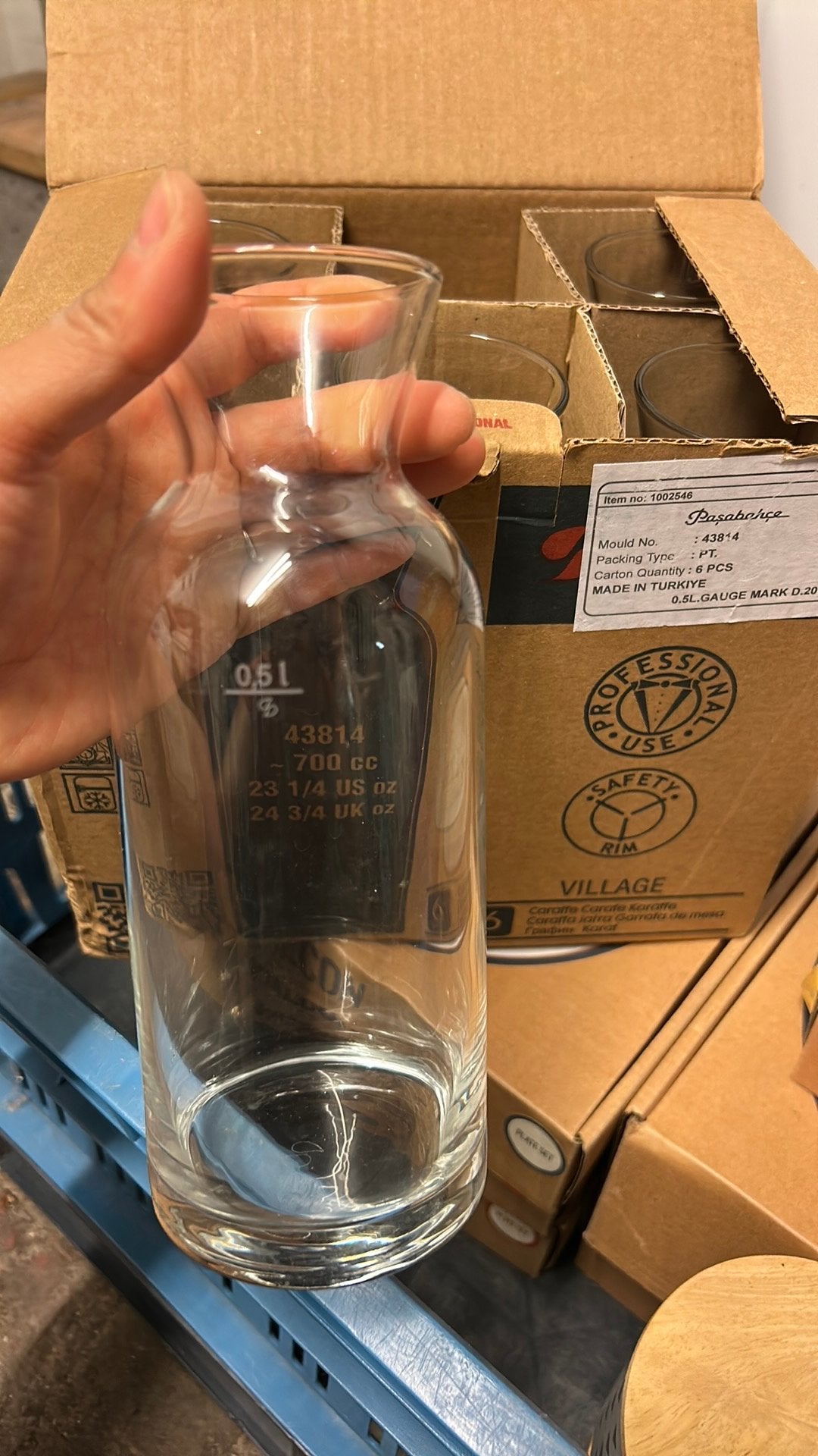 Glazen Karaf 0.5L stevig en stijlvol, Ophalen, Nieuw, Overige typen
