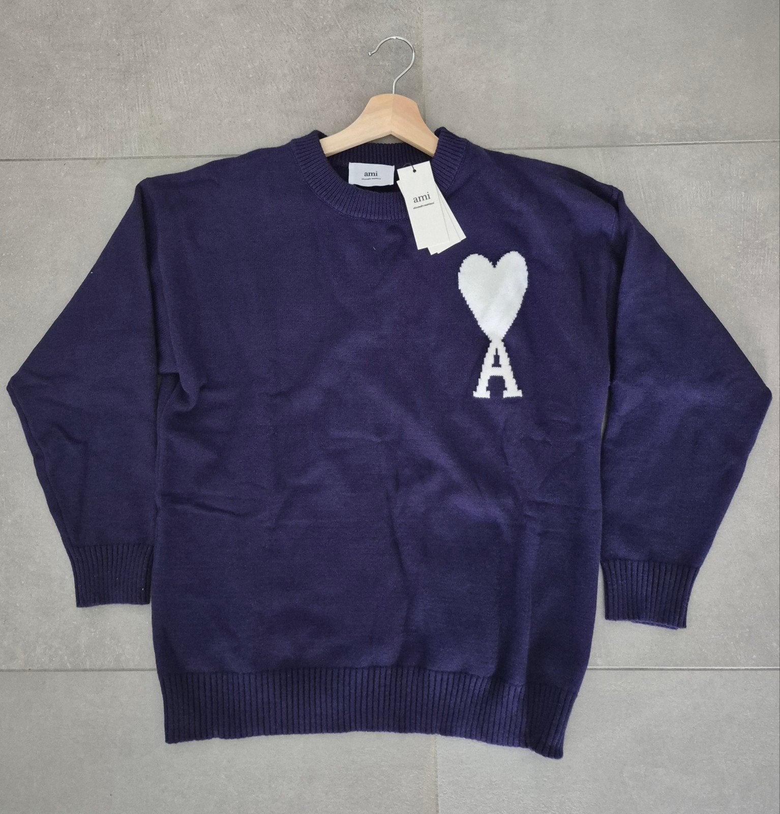 Ami paris trui maat m - nieuw nooit gedragen, Kleding | Heren, Truien en Vesten, Ophalen of Verzenden, Maat 48/50 (M), Blauw