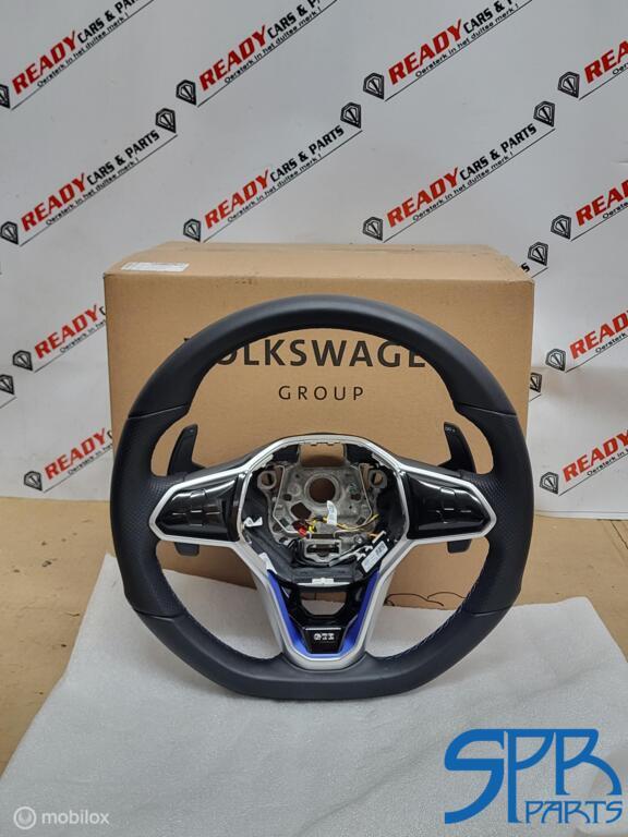 Stuurwiel STUUR VW Golf 8 VIII GTE FLIPPERS BLAUWE STICKSELS, Auto-onderdelen, Besturing, Volkswagen, Nieuw, Ophalen of Verzenden