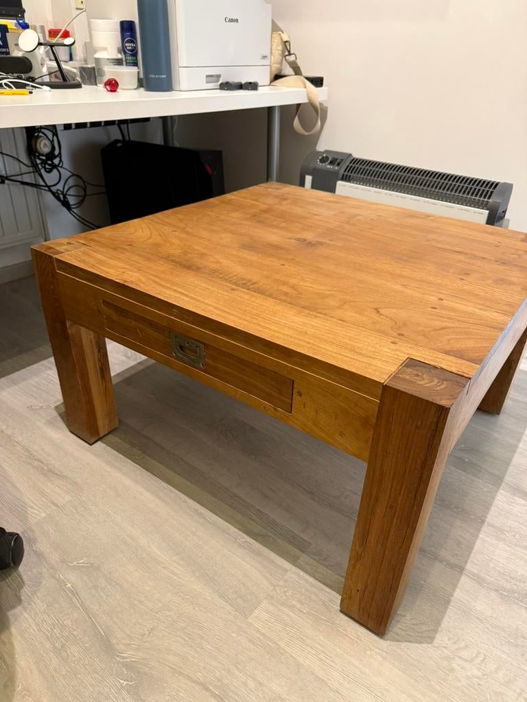 Table basse en bois, Maison & Meubles, Tables | Tables de salon, Enlèvement, Comme neuf, Carré