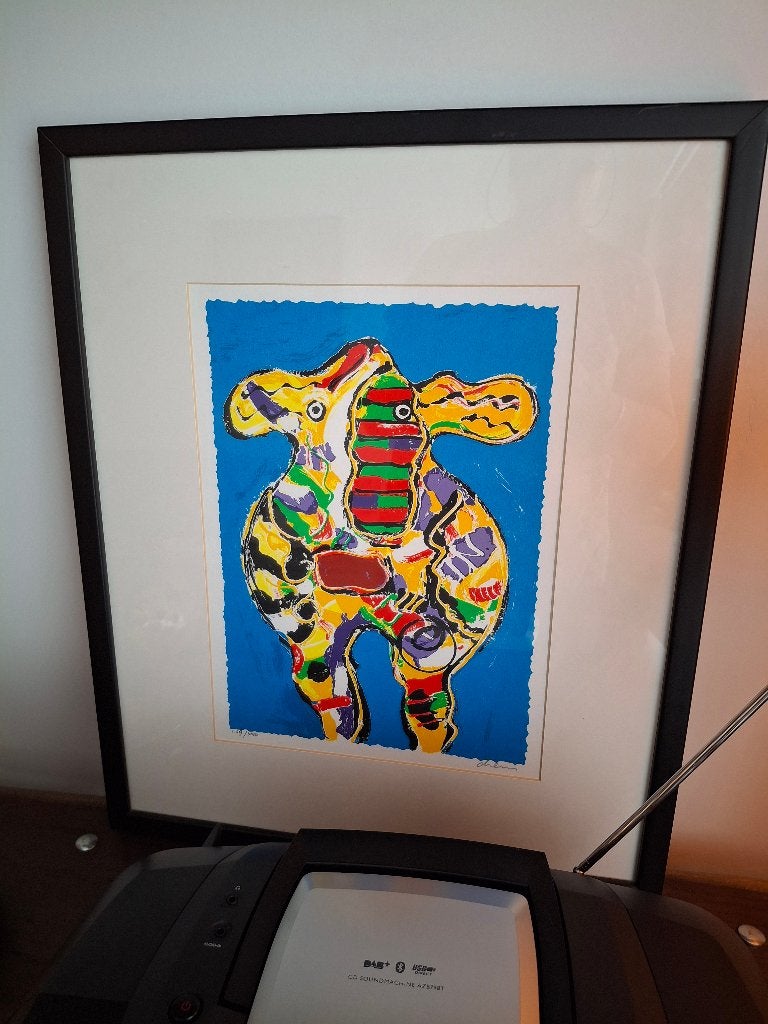 Koe van peter diem, Antiek en Kunst, Ingelijst, Ophalen, Zeefdruk