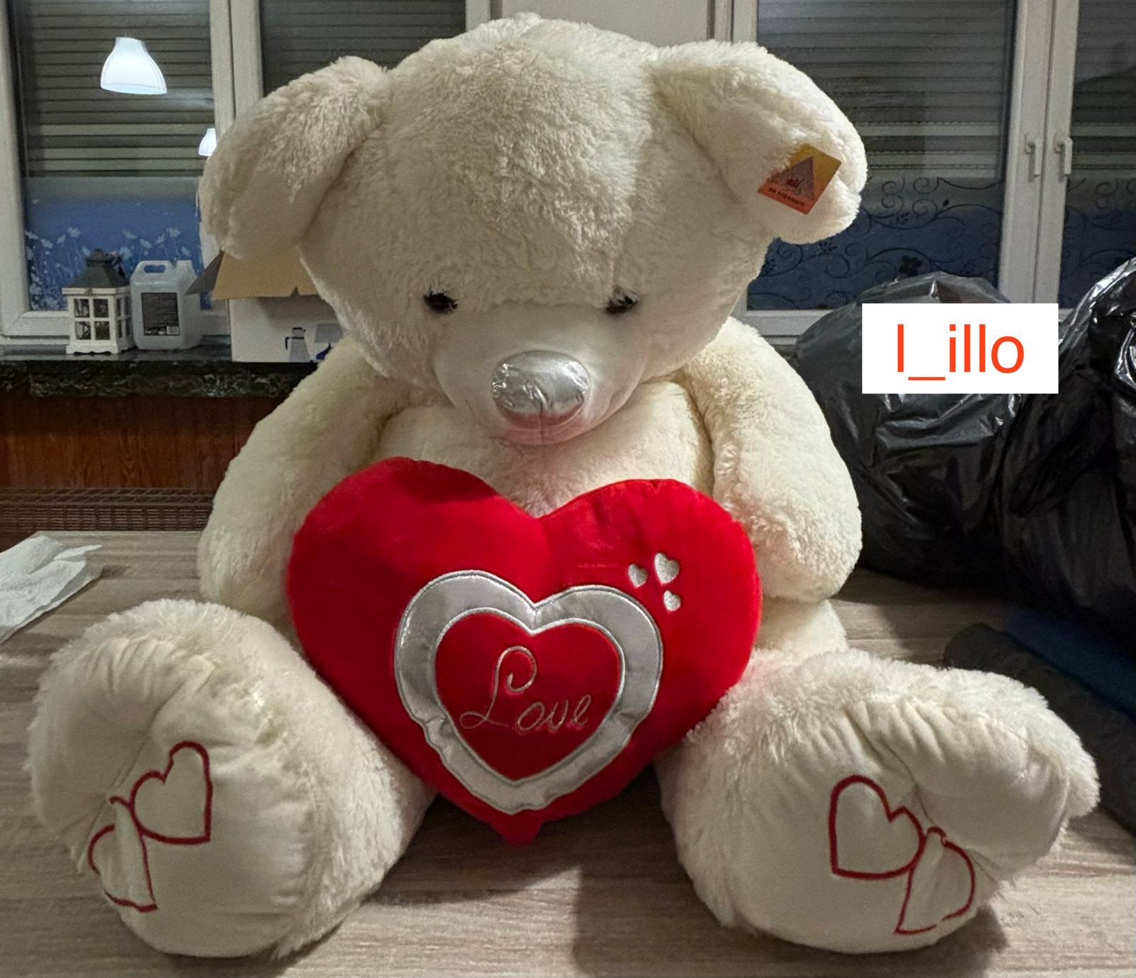 PELUCHE OURS BLANCHE 🧸, Collections, Ours & Peluches, Comme neuf, Ours en tissus, Autres marques, Enlèvement