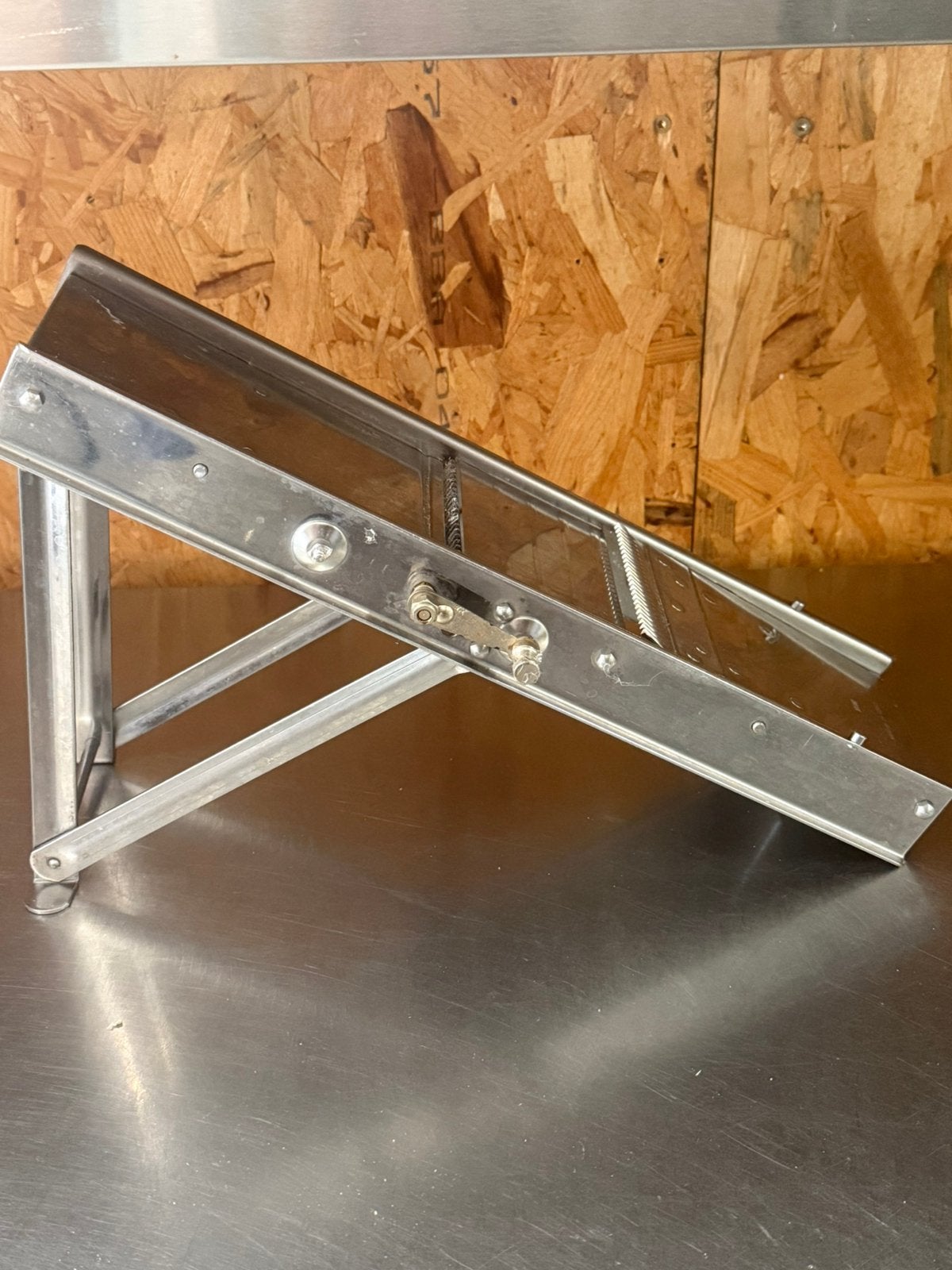 Mandoline Marque Bron, Gebruikt, Zilver, Ophalen of Verzenden, Metaal