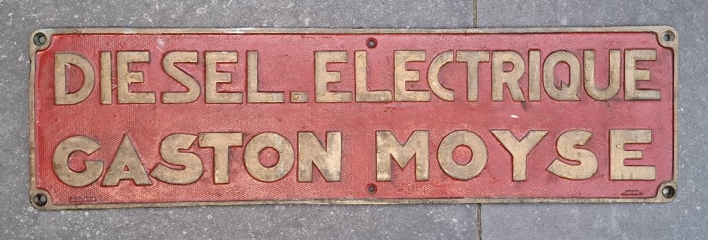 Grote Industriele Plaquette messing trein locomotief, Antiek en Kunst, Ophalen, Koper