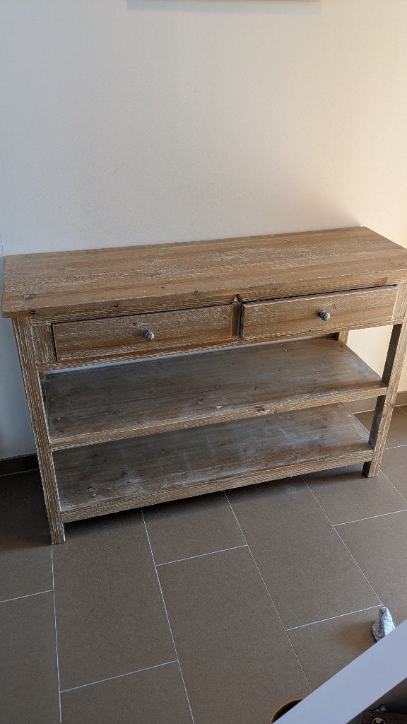 Wandtafel met 2 schuiven, Ophalen, Gebruikt, Minder dan 150 cm, Met lade(s)