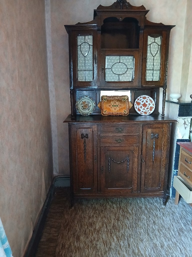 buffet 2 - probablement années 1930 - brun foncé, Maison & Meubles, Armoires | Buffets, 25 à 50 cm, Enlèvement, Utilisé, 200 cm ou plus