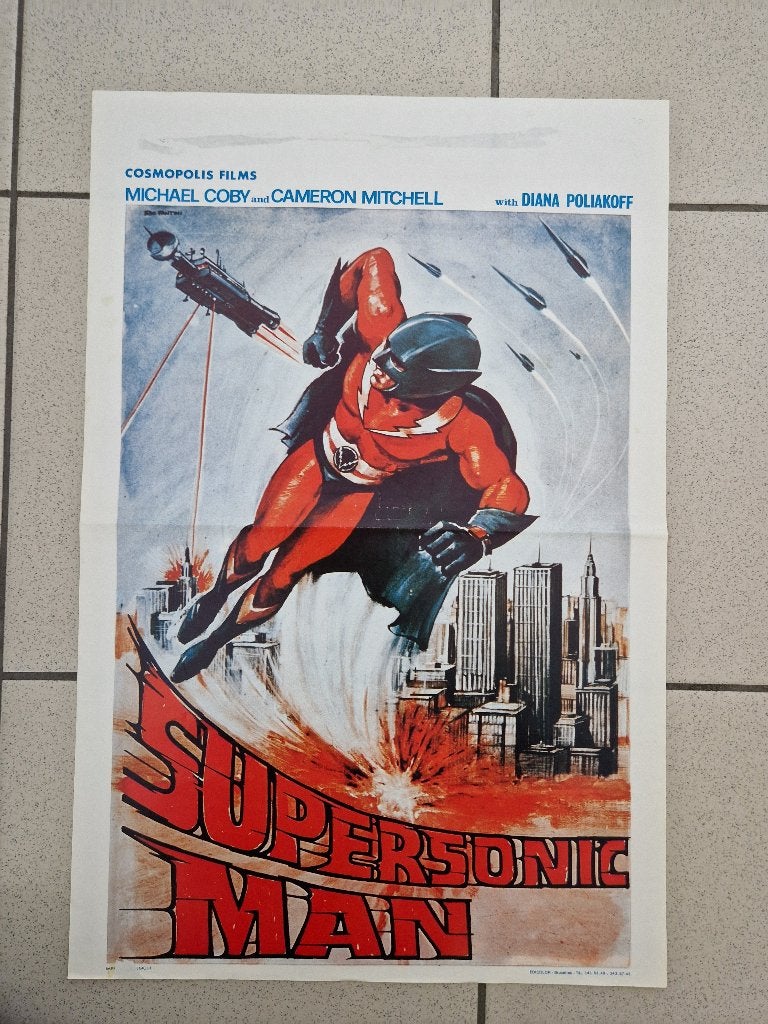 filmaffiche Supersonic Man 1979 filmposter, Verzamelen, Rechthoekig Staand, Ophalen of Verzenden, Zo goed als nieuw, A1 t/m A3