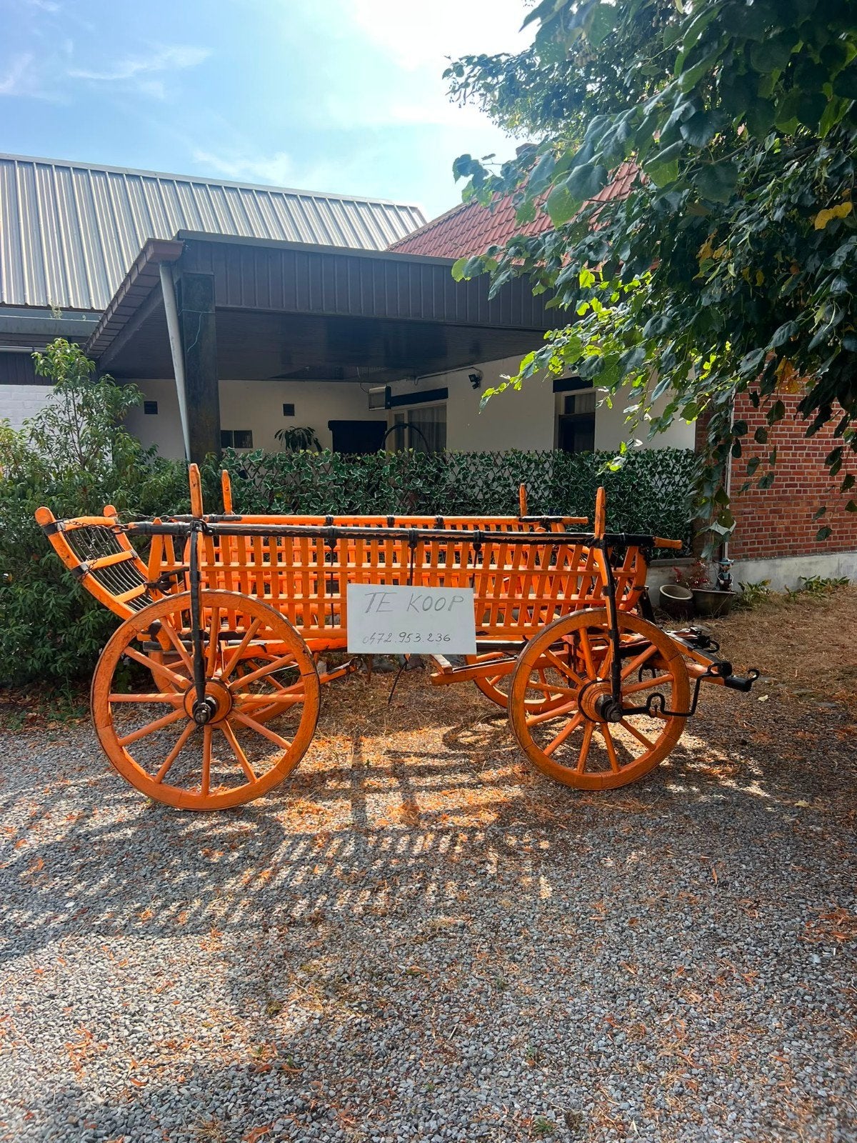 Mooie antieke houten paardenkar, boerenkar voor tuin decor, Tuin en Terras, Ophalen, Zo goed als nieuw, Hout