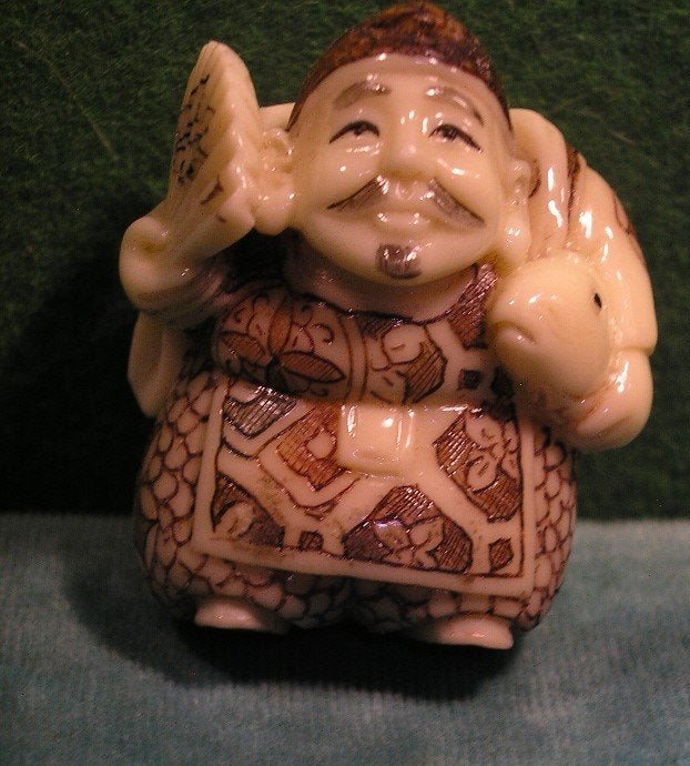 KLEINE JAPANSE NETSUKE, Antiek en Kunst, Wit, Natuurlijk materiaal, Ophalen of Verzenden, Netsuke