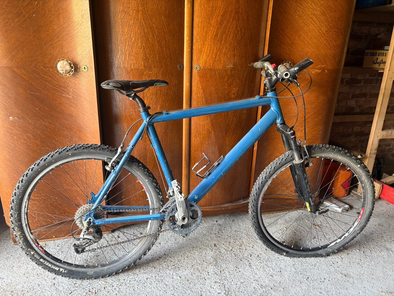 Mountainbike, Ophalen, Gebruikt, Velgrem, 15 tot 20 versnellingen