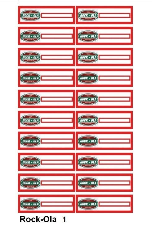 ROCK-OLA jukebox logo titelkaartjes, Verzamelen, Automaten | Jukeboxen, Ophalen of Verzenden, Nieuw