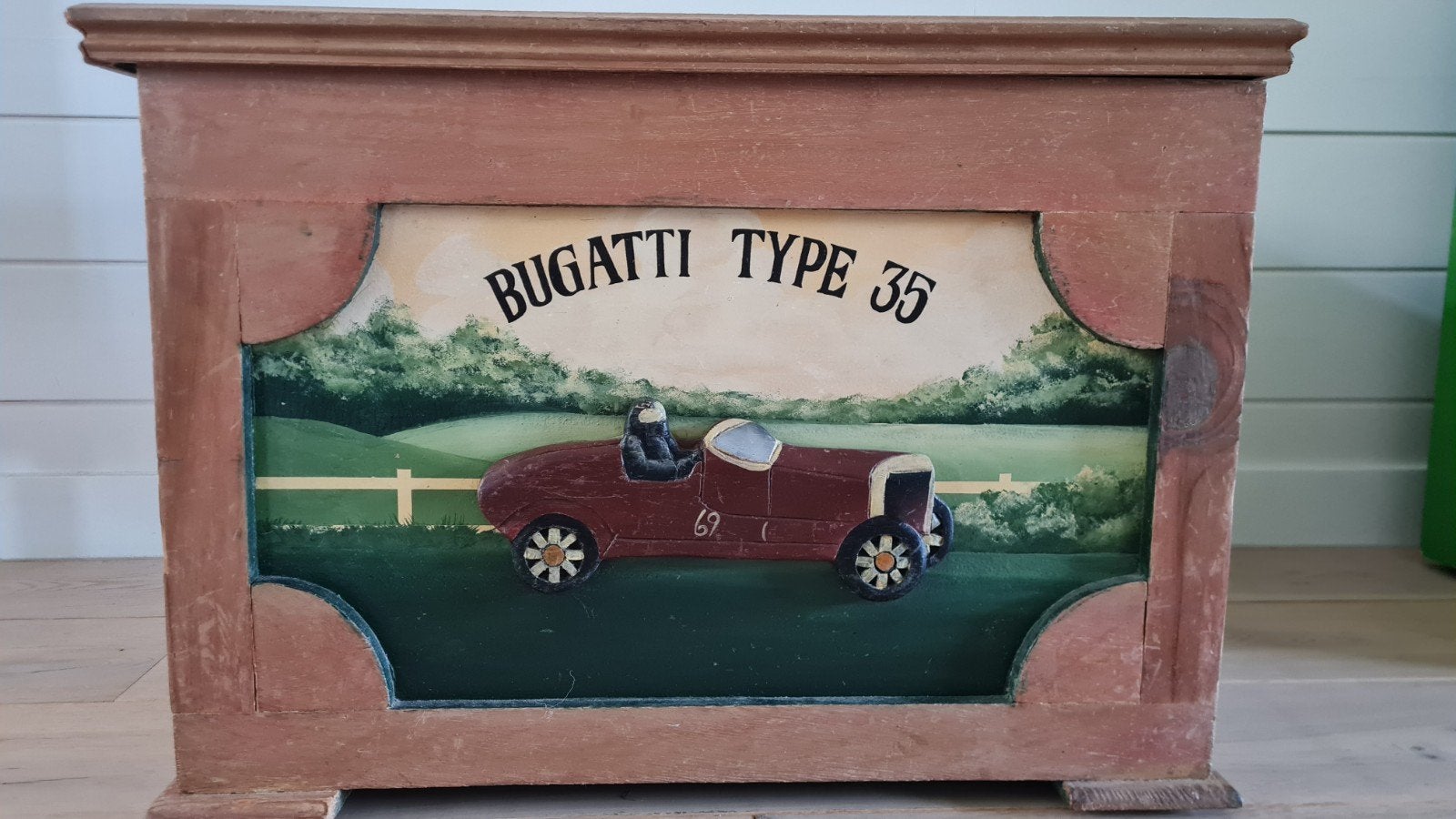 Houten kist Bugatti type 35, Huis en Inrichting, Woonaccessoires | Kisten, Ophalen