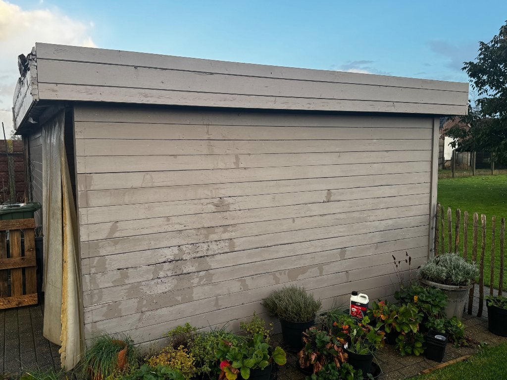 Gratis af te halen, te renoveren tuinhuis., Jardin & Terrasse, 200 à 400 cm, Enlèvement, Utilisé, 500 cm ou plus
