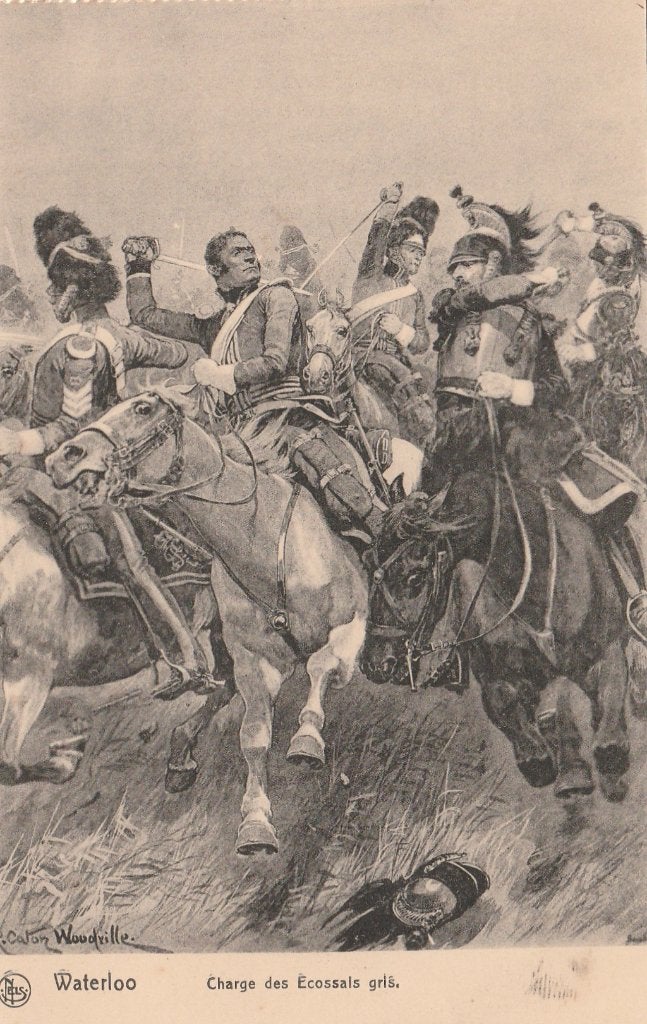 WATERLOO - Aanval der Grijze Schotten, Verzamelen, Ophalen of Verzenden, Ongelopen, Waals-Brabant