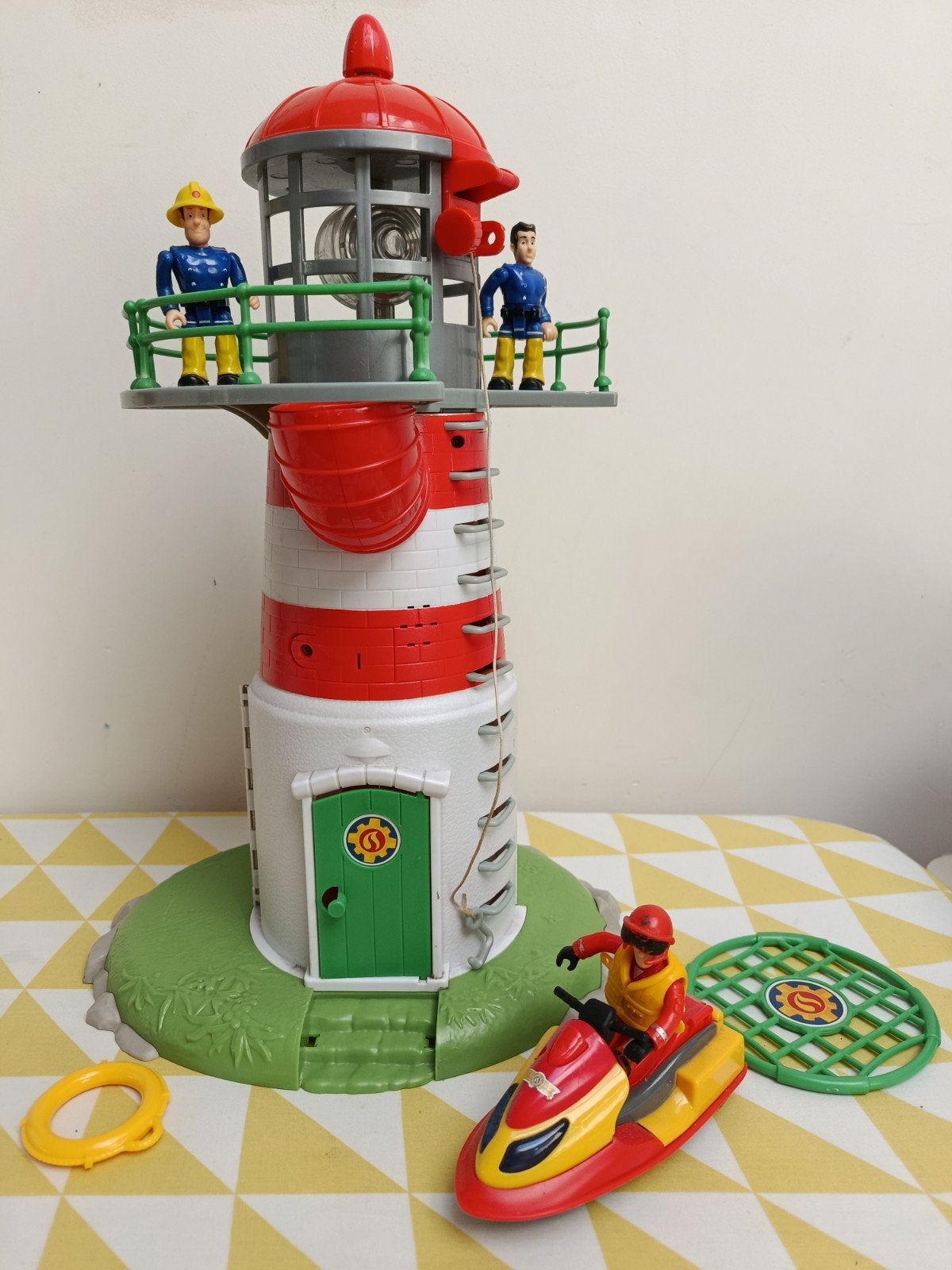 Brandweerman Sam vuurtoren + toebehoren, Ophalen