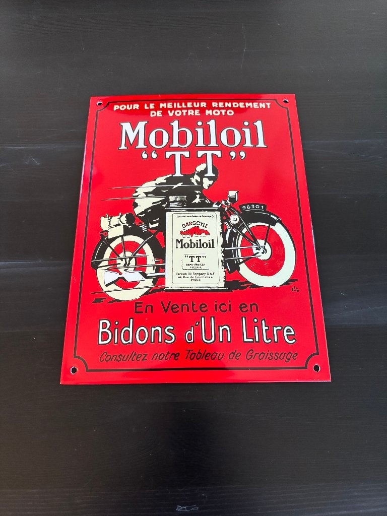 MobilOil real porcelain-enamel sign, Enlèvement ou Envoi, Neuf, Panneau publicitaire