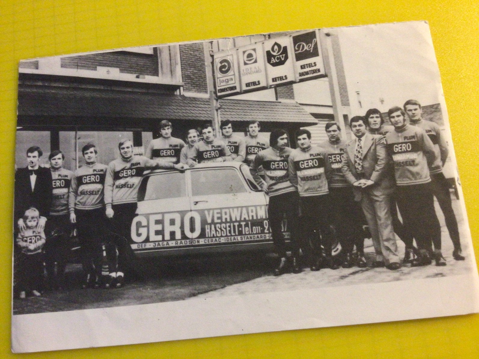 wielerkaart 1974  team gero verwarming hasselt  plume, Envoi, Comme neuf