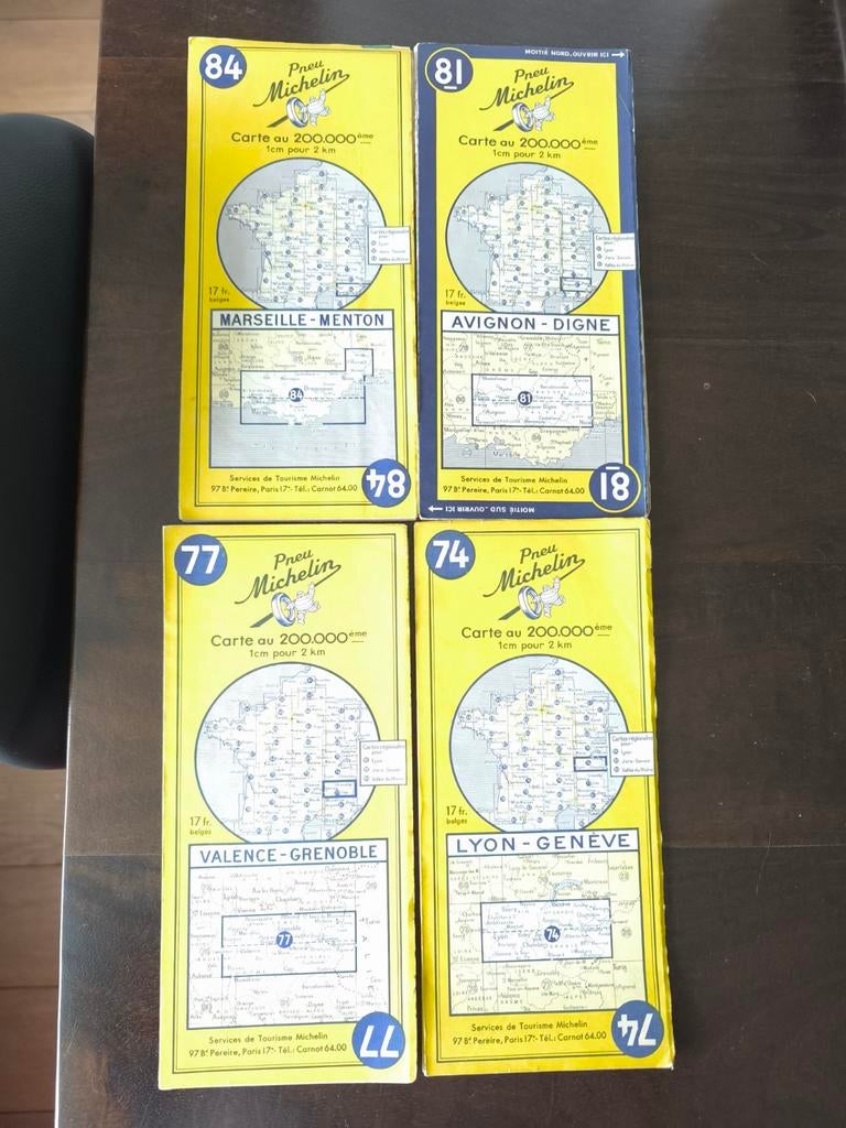 Michelin collectie Routemappen Frankrijk 1954 en 1955, Ophalen of Verzenden, Landkaart, 1800 tot 2000, Michelin