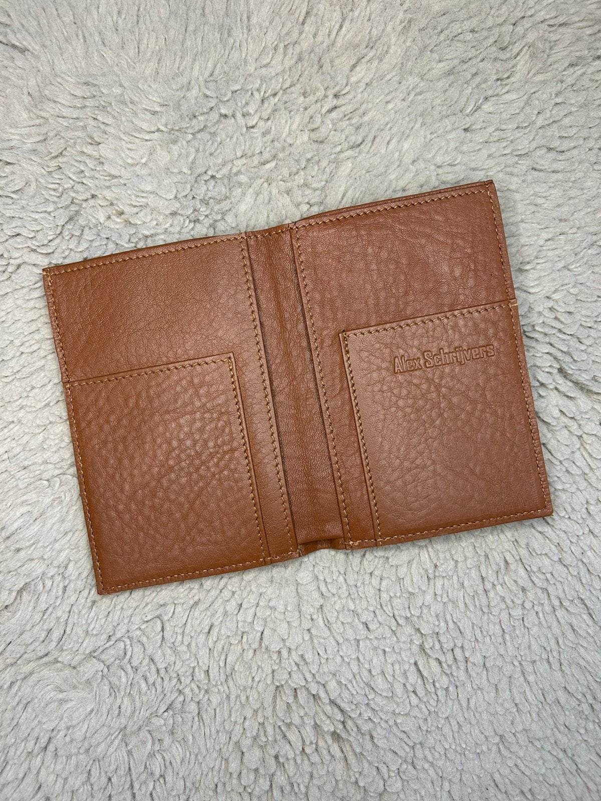 Porte-passeport en cuir véritable Alex Schrijvers Fait main, Overige merken, Bruin, Verzenden, Nieuw