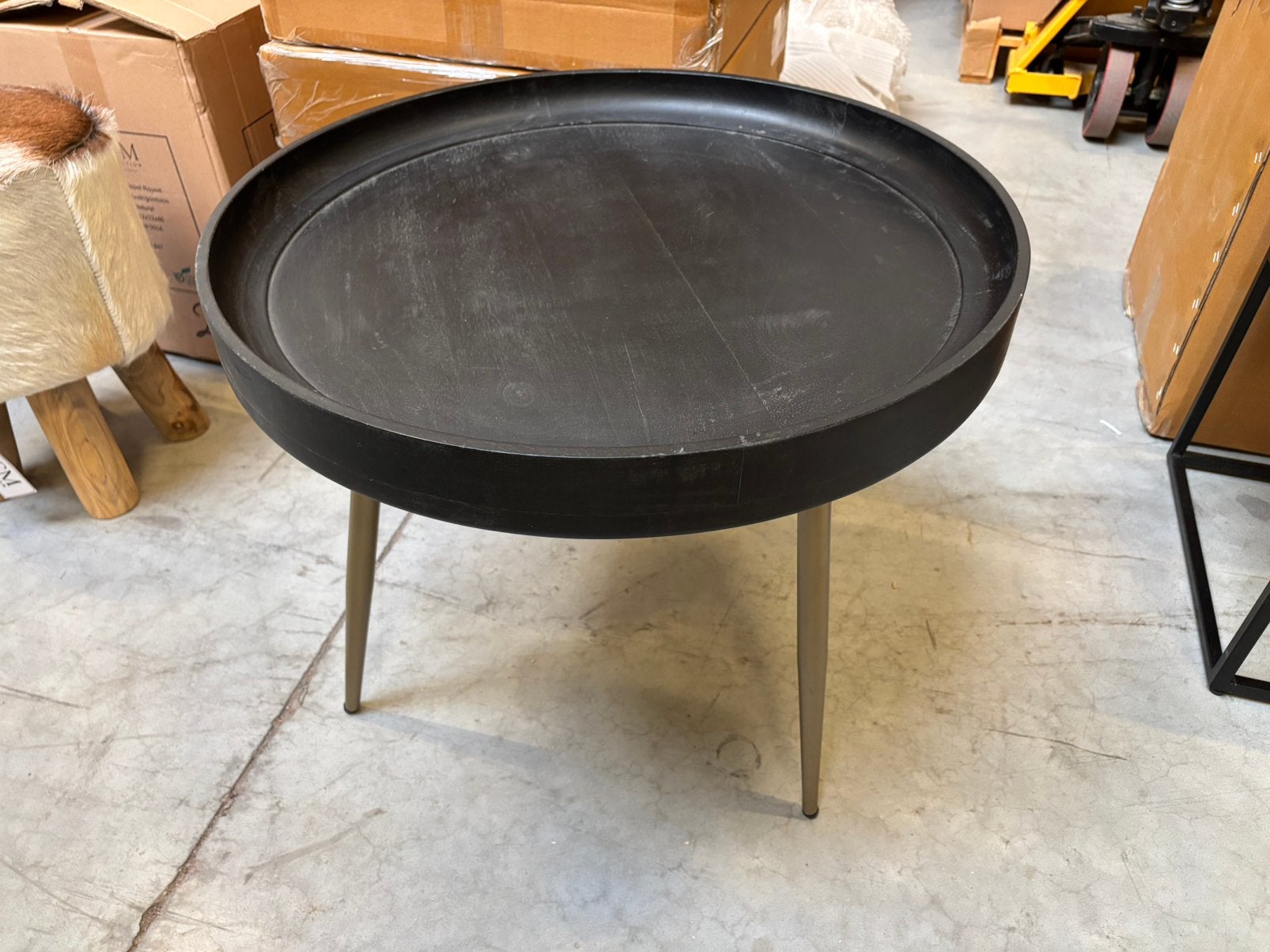 Nieuwe ronde bijzettafel HSM collectie, Ophalen, Nieuw, Zwart, Hout