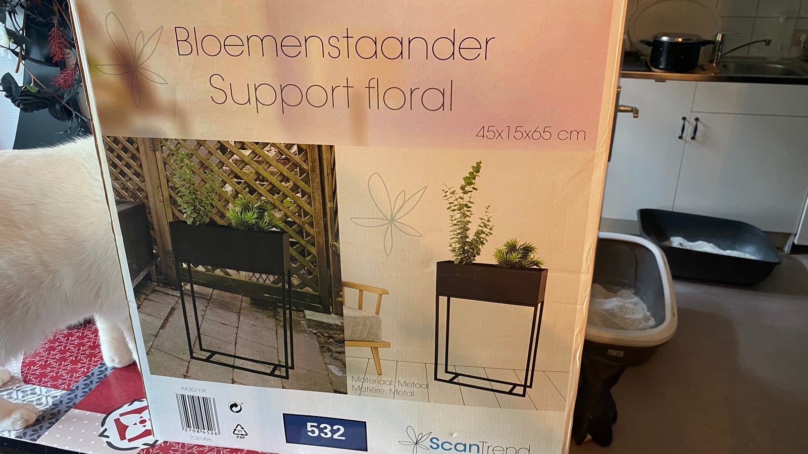 Jardinière neuve en métal noir - pot de fleurs, Enlèvement, Neuf