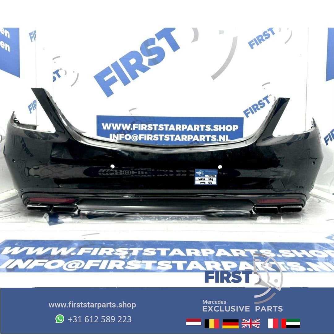 W222 S63 AMG ACHTERBUMPER 2013-2020 BUMPER S KLASSE COMPLEET, Gebruikt, -, Ophalen of Verzenden, Achter