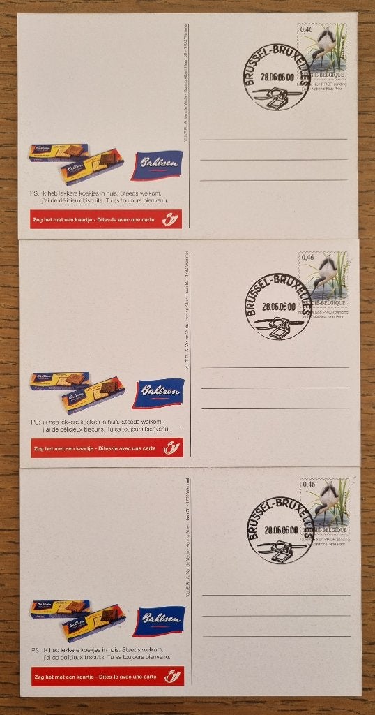 Briefkaart X 3  With Love €0,46 2006, Postzegels en Munten, Verzenden, Briefkaart