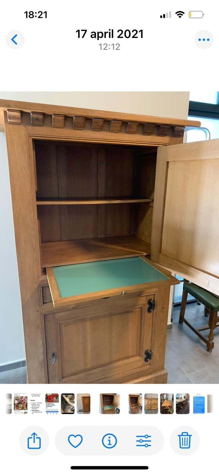 mooie eiken barkast, Huis en Inrichting, Ophalen, Zo goed als nieuw