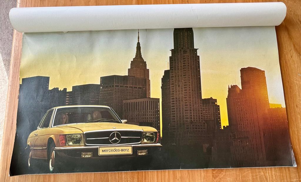 Vintage foto print Mercedes-Benz SLC-coupé jaarkalender 1975, Auto's, SLC, Particulier, Te koop, Coupé