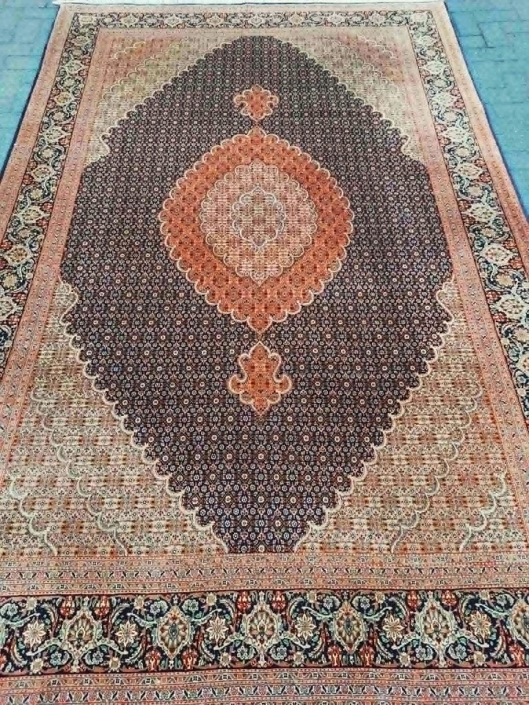 Perzisch/Iraanse tapijt (Tabriz) 50 Raj, wol & zijde-3m x 2m, Ophalen, 150 tot 200 cm, Crème, 200 cm of meer