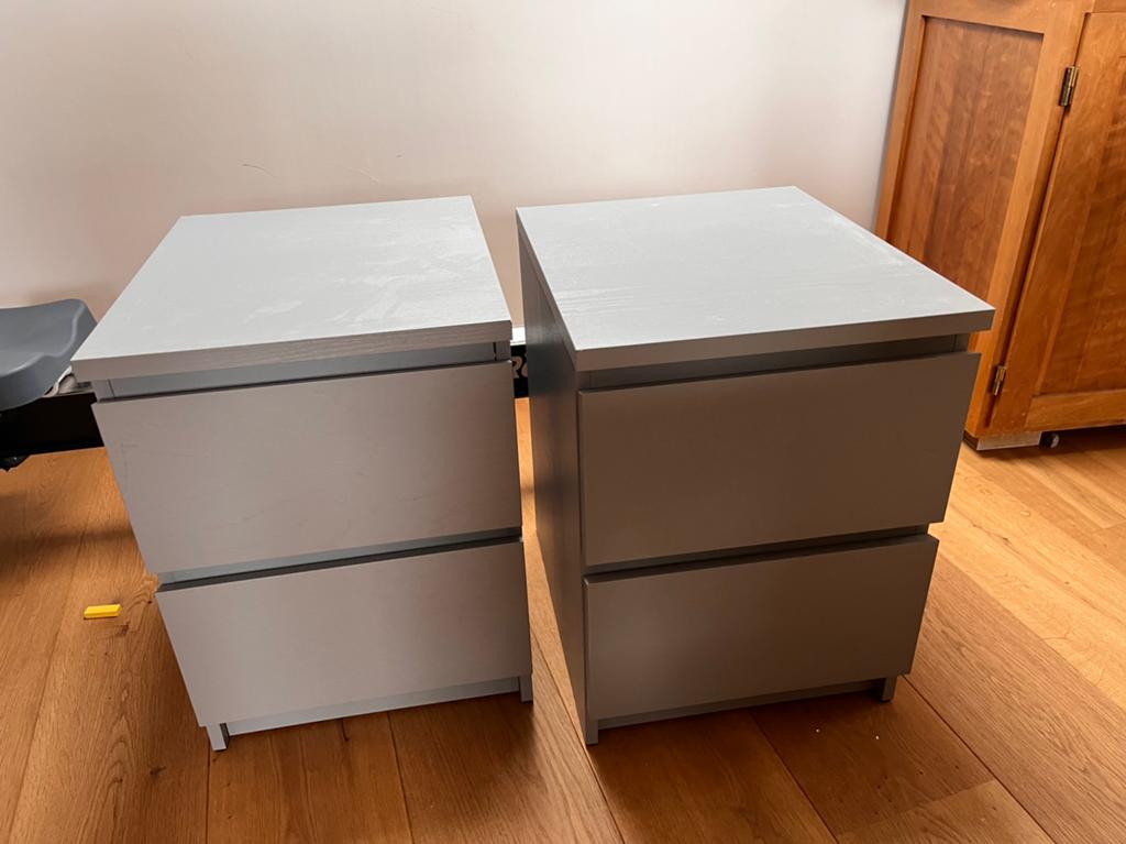Malm ladekastjes ikea antraciet, Huis en Inrichting, Slaapkamer | Nachtkastjes, Ophalen, Zo goed als nieuw