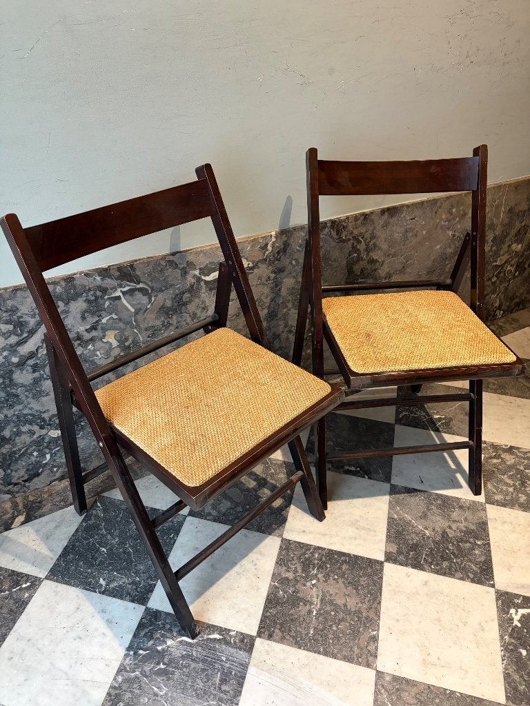 2 houten klapstoelen, Antiek en Kunst, Ophalen