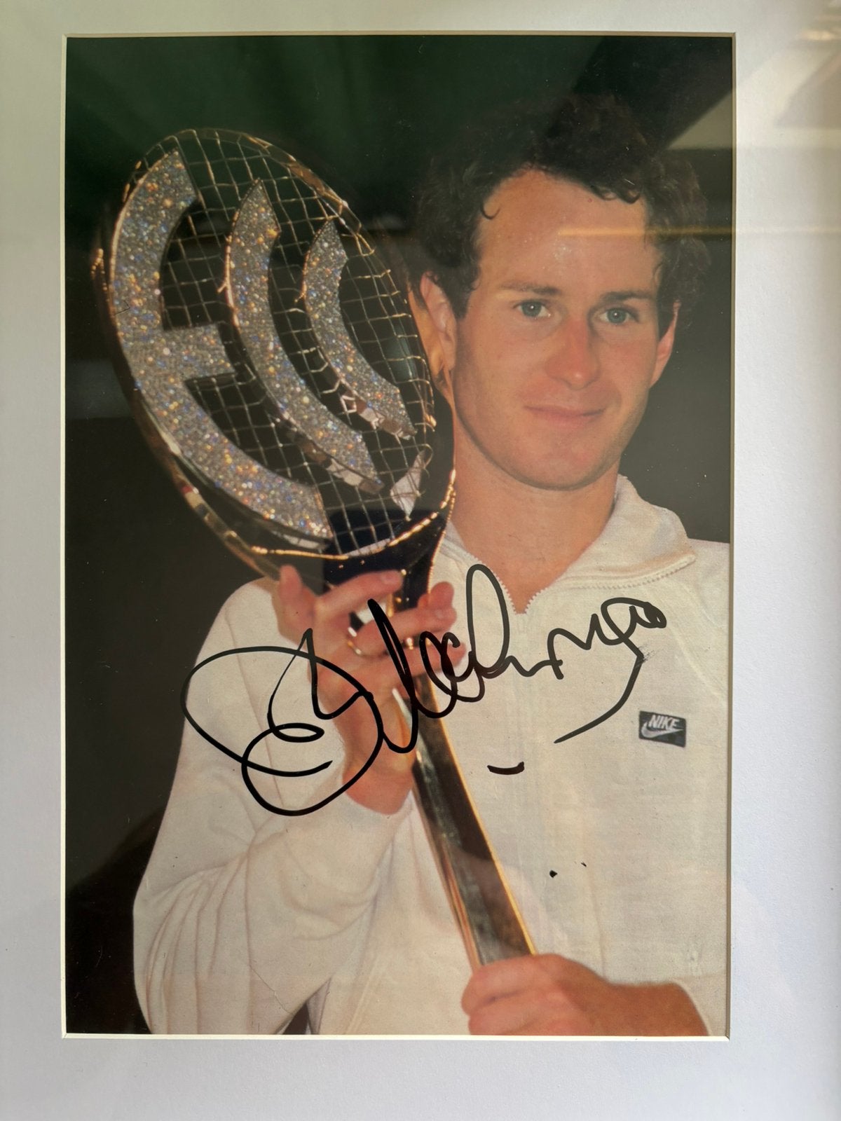 John McEnroe Signature Autographe vintage + cadre inclus, Collections, Enlèvement ou Envoi, Comme neuf