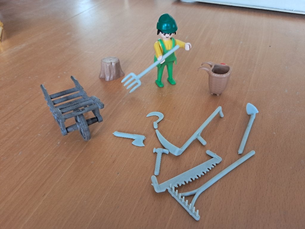 playmobil figuurtje tuinman met attributen, Enlèvement ou Envoi, Utilisé, Figurines