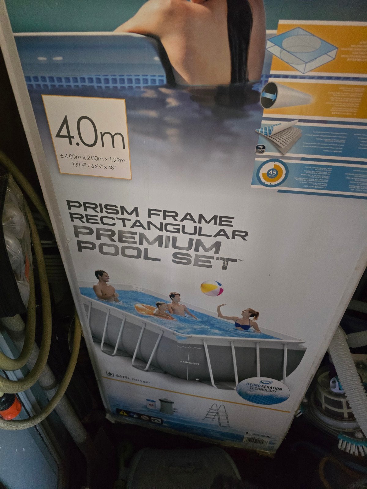piscine 4m/2m/1m22 + chauffage, 200 à 400 cm, Enlèvement, Utilisé, Rectangulaire