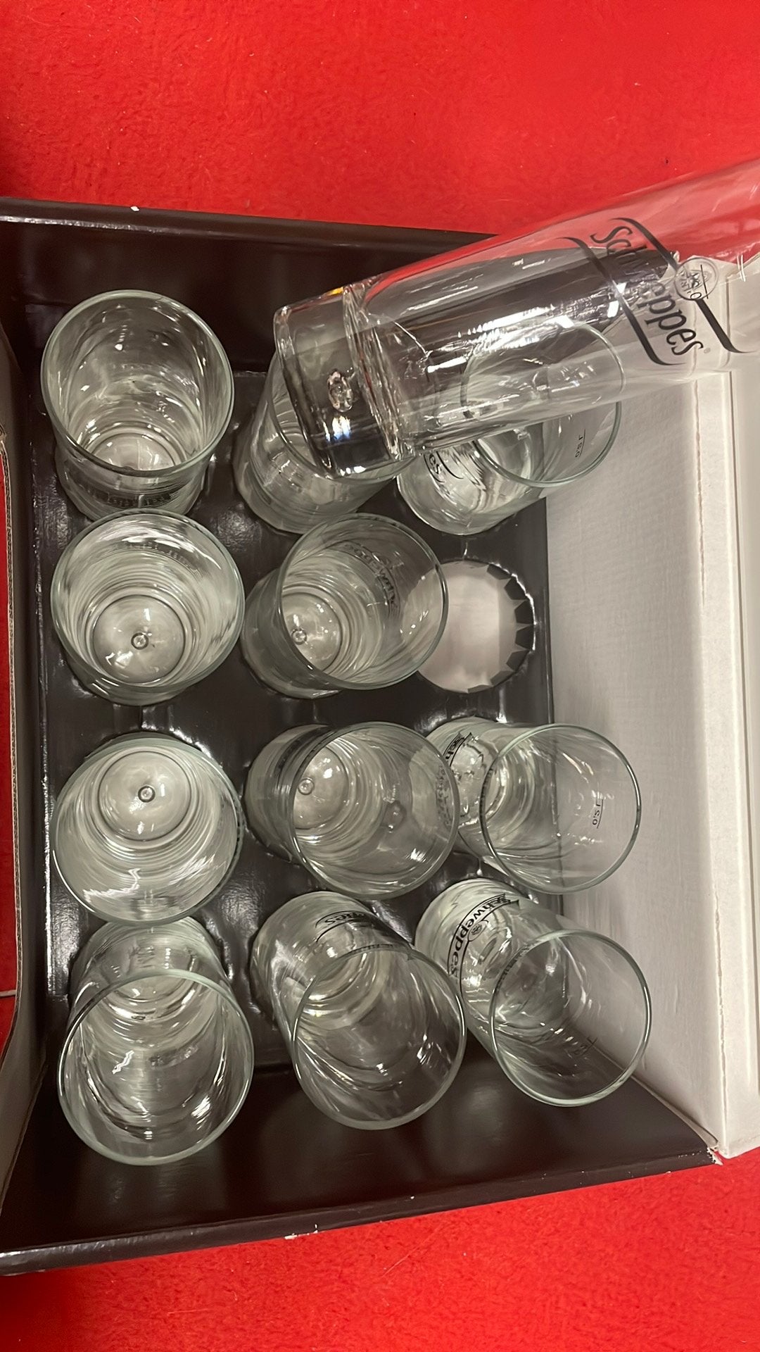 Schweppes glazen set, Verzamelen, Ophalen, Nieuw
