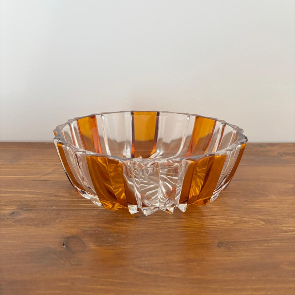 Bol en cristal vintage du milieu du siècle Real Bleikristall, Enlèvement ou Envoi, Comme neuf, Cristal, Assiette ou Plat