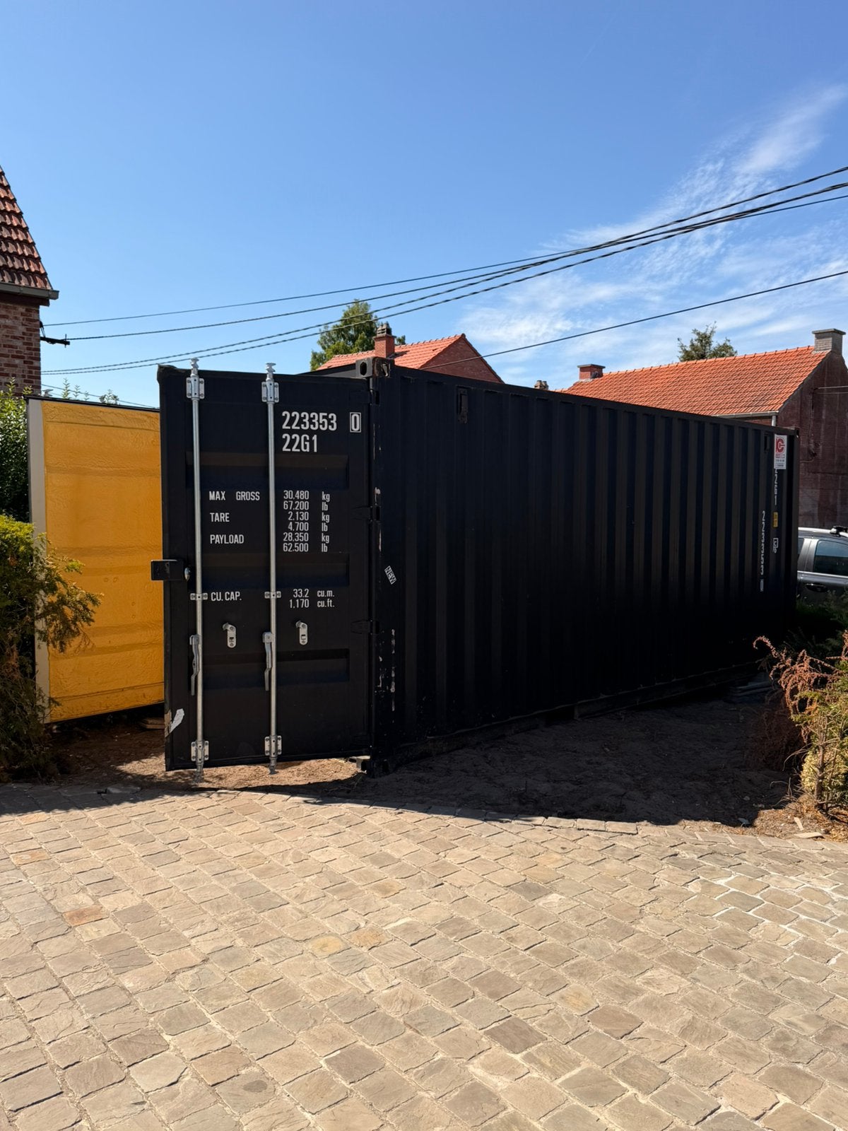 Geisoleerde zeecontainer te koop. In het zwart., Doe-het-zelf en Bouw, Ophalen