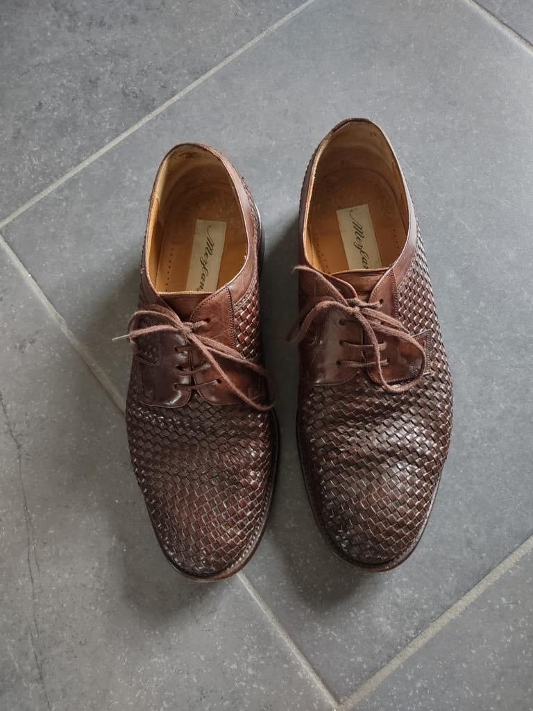Bruine herenschoenen - maat 42-43, Ophalen, Gedragen, Bruin