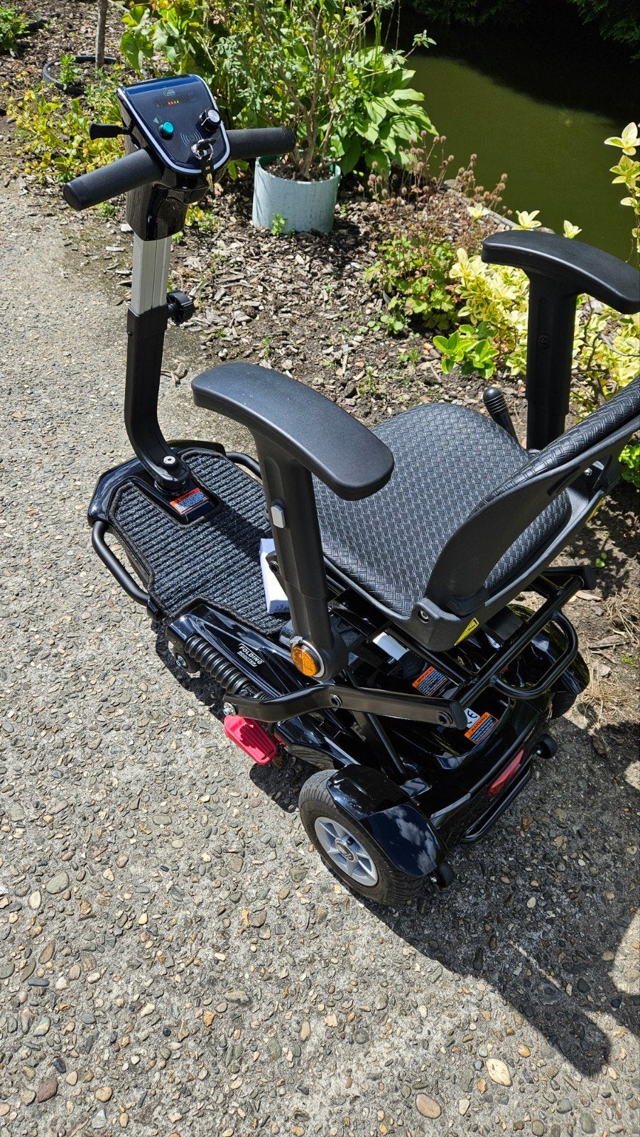 Trottinette de voyage pliable Vermeiren Sedna avec batterie, Enlèvement, Pliant, Comme neuf, Fauteuil roulant électrique
