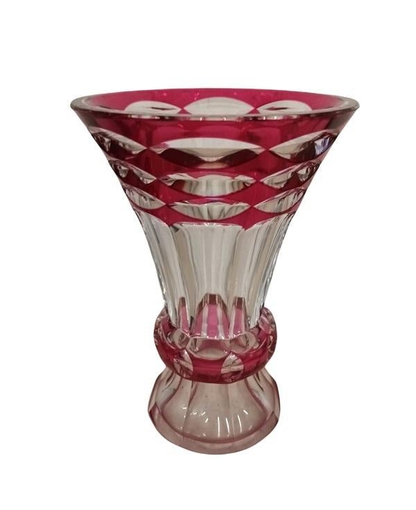 Val Saint Lambert vaas rood., Antiek en Kunst, Antiek | Glaswerk en Kristal, Ophalen of Verzenden