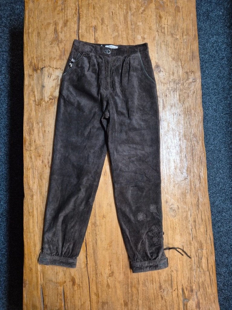 Mooie lederhosen dames, Enlèvement ou Envoi, Taille 36 (S), Comme neuf, Brun