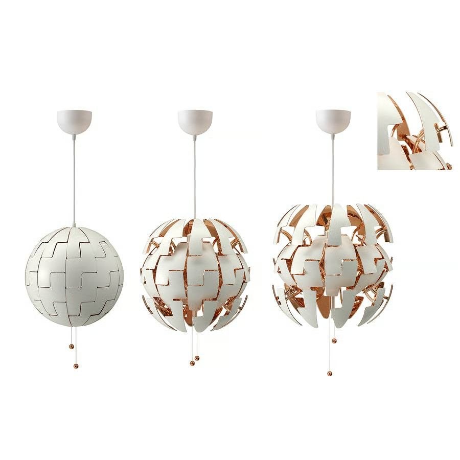 Lampe IKEA PS blanc/bronze, Enlèvement ou Envoi, Utilisé, Synthétique, E27 (grand)