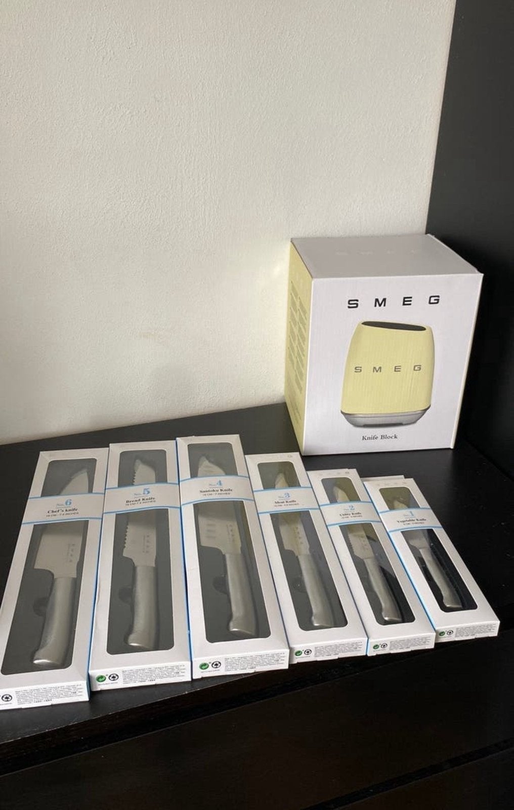 Smeg messenblok / knife blok creme, Ophalen of Verzenden, Nieuw